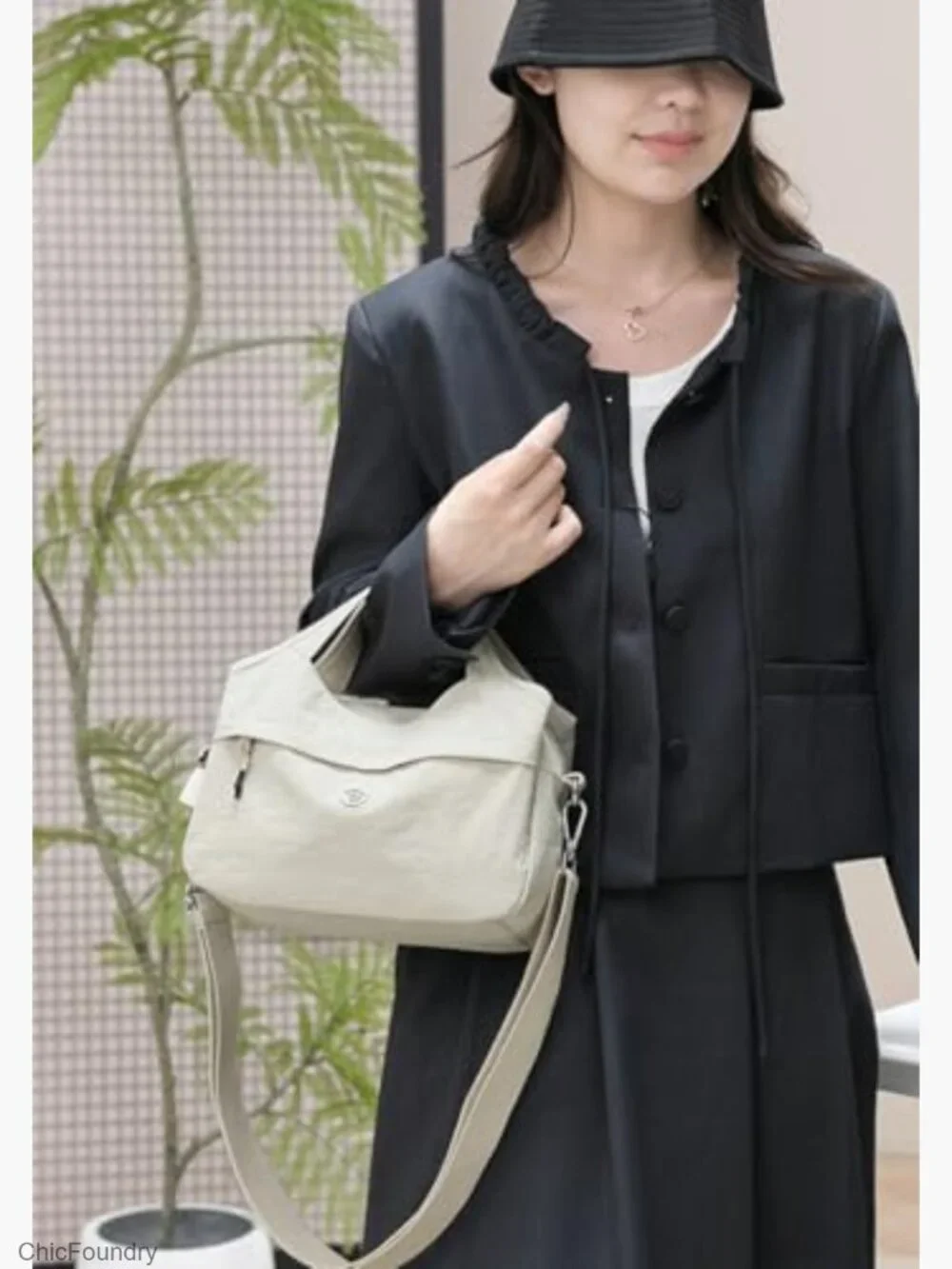 Nylon Small Tote Bag Crossbody Shoulder Hobo Clutch Lightweight Travel Purse